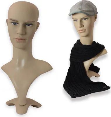 Produktbild von Perückenkopf Männlich Perrückenständer Schaufensterpuppen Kopf Dekokopf Mannequin 53cm MS-19252