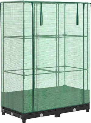 Produktbild von vidaXL Hochbeet mit Gewächshaus-Aufsatz Rattan-Optik 80x40x123 cm