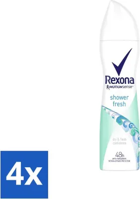 Zdjęcie produktu dla Rexona - Shower Fresh - Dezodorant w sprayu - Antyperspirant - 150 ml - Opakowanie Advantage - 4 szt