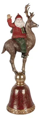 Produktbild von Clayre & Eef Dekorationsfigur Weihnachtsmann 24x20x63 cm Braun Kunststoff