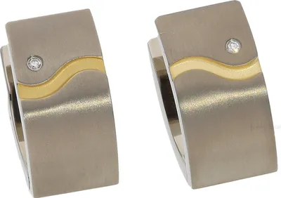Produktbild von Boccia Creolen 05031-04 Titan teilvergoldet mit Brillanten