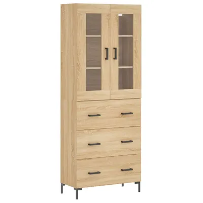 Zdjęcie produktu dla Witrynka, dąb sonoma, 69,5x34x180 cm, materiał drewnopochodny