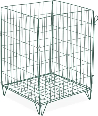 Obrázek produktu pro Relaxdays Kompostér kovový, spodní mřížka a nožičky, VxŠxH: 68 x 46 x 46 cm, na zahradní odpad, kompostovací mřížka, ocel, zelená barva