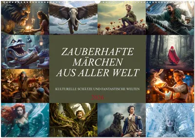 Produktbild von Zauberhafte Märchen aus aller Welt (Wandkalender 2026 DIN A2 quer), CALVENDO Monatskalender