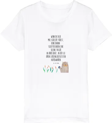 Produktbild von Mr. & Mrs. Panda Kleinkinder T-Shirt Otter Stein 12-14 Jahre (152/164) - Weiß - Geschenk, Jungen, Öko Kinder, Baumwollshirt, Kindershirt, Seeotter, Teenager, Fun Facts