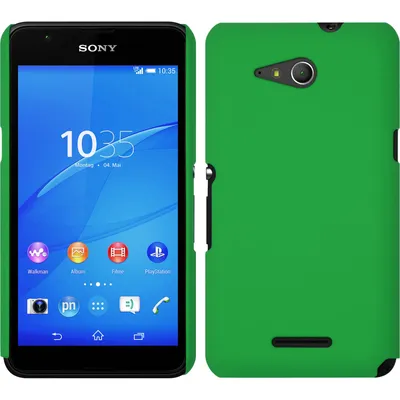 Produktbild von PhoneNatic Case kompatibel mit Sony Xperia E4g - Hülle grün gummiert Hard-case Cover