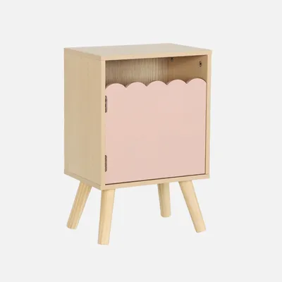 Immagine prodotto di Comodino per bambini decorazione legno 1 anta, Rosa