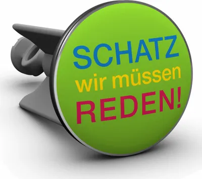 Immagine prodotto di Plopp Waschbeckenstöpsel Schatz Wir Müssen Reden!, Stöpsel, Excenter Stopfen, für Waschbecken, Waschtisch, Abfluss, 586