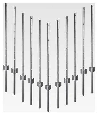 Produktbild von Metall Zaunpfosten für Gartenzaun 195cm Silber 11 Stück
