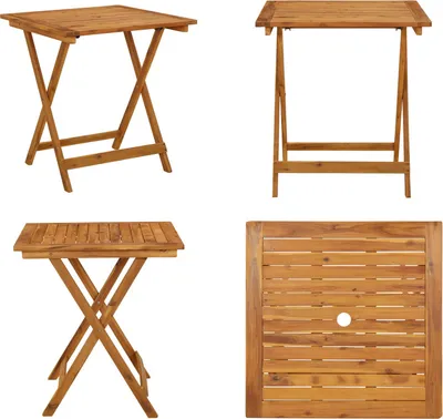 Produktbild von vidaXL Klappbarer Gartentisch 70 x 70 x 75 cm Massivholz Akazie - Gartentisch - Gartentische - Bistrotisch - Bistrotische