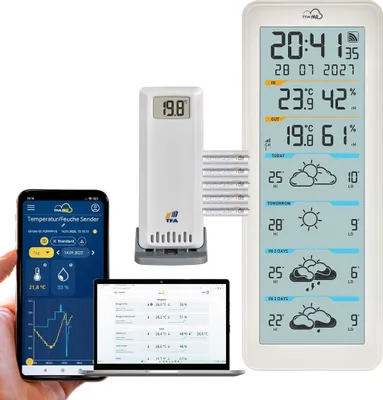 Produktbild von TFA.me 35.8108.02 ID-06 WLAN Funkwetterstation 4 Tage Wetterprognose wetter.com 40 verschiedene Wettersymbole : ohne Batterien