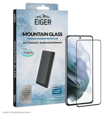 Imagen del producto de Protector de pantalla de vidrio transparente Eiger 3D para Samsung Galaxy S22+