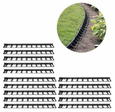 Immagine prodotto di Set di 20 bordure per aiuole in plastica 20m | Aiuole giardino | Cordoli per aiuole