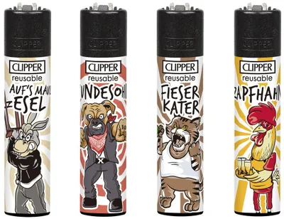 Produktbild von Clipper Feuerzeug 4er Set Stadtasikanten