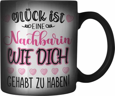 Produktbild von Trendation - Beste Nachbarin Farbwechsel Zauber-Tasse Geschenk Geburtstag Freundin Lieblings Nachbarin Geschenkidee Weltliebste Nachbarin Abschied Abschiedsgeschenk Lustig (Schwarz)