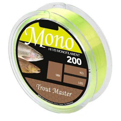 Produktbild von Trout Master Hi-Vis Mono Chartreuse - 200m Forellenschnur, Durchmesser/Tragkraft:0.14mm / 1.9KG