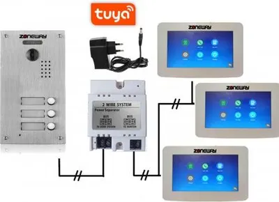 Obrázek produktu pro Set WIFI P2P TUYA videozvonku | ZONEWAY ZW-777 + ZW-738-3