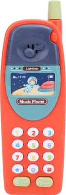 Obrázek produktu pro Dětský telefon na hraní, mobilní telefon pro batolata, dětské učení, vzdělávání, zábava, plast, model hudebního telefonu, červený