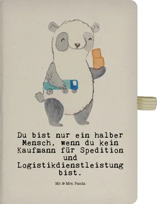 Produktbild von Mr. & Mrs. Panda notizbuch Kaufmann für Spedition und Logistikdienstleistung Herz - Transparent - Geschenk, Kladde, Logistiker, Adressbuch, A5, Tagebuch, Spruch, Journal