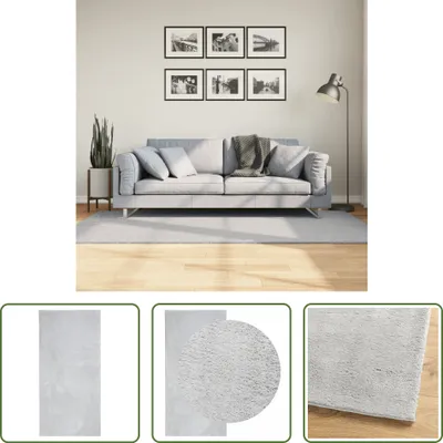 Produktbild von The Living Store Teppich HUARTE Kurzflor Weich und Waschbar Grau 100x200 cm