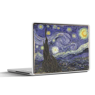 Produktbild von MuchoWow® Laptop Aufkleber Sticker Cover Sternennacht - Vincent van Gogh 36.5x27.5 cm - Laptop-Sticker