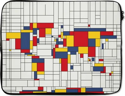 Produktbild von MuchoWow® Laptop Hülle 15 Zoll Weltkarte - Mondrian - Farben Laptoptasche - Laptoptasche - Sleeve - Rundum-Schutz