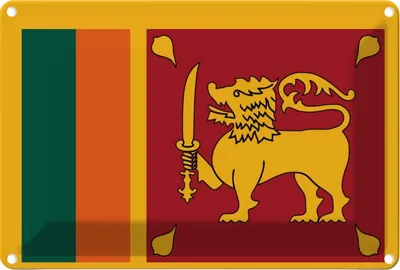 Produktbild von vianmo Blechschild 20x30 cm Sri Lankas Lanka Flagge Fahne Wappen