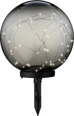 Produktbild von LED-Solargartenlicht - Grau - Acryl - Kunststoff - Ø 30 cm - inkl. Erdspieß