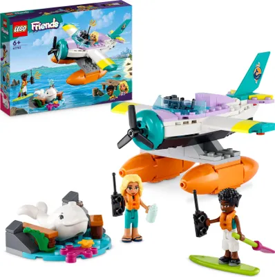Produktbild von LEGO Friends Seerettungsflugzeug Bausatz mit Walfigur und Spielfiguren für Kinder ab 6 Jahren, 203 Teile, 9x17x16 cm (HxLxB), 41752
