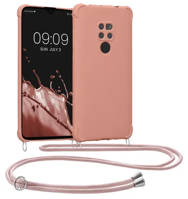 Produktbild von kwmobile Necklace Case kompatibel mit Huawei Mate 20 Hülle - Cover mit Kordel zum Umhängen - Silikon Schutzhülle Perlmutt