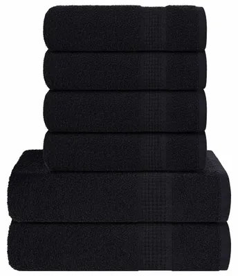 Immagine prodotto di vidaXL Set di 6 asciugamani FROGN Nero 360 g/m²