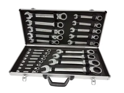 Obrázek produktu pro MAR-POL Klíče ráčnové očkoploché s kloubem 22 ks 6-32 mm M58610
