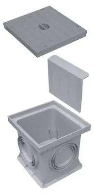 Produktbild von Marley Einlaufschacht 200x200mm mit Deckel u. Geruchsverschluss Hofablauf Schacht Gully