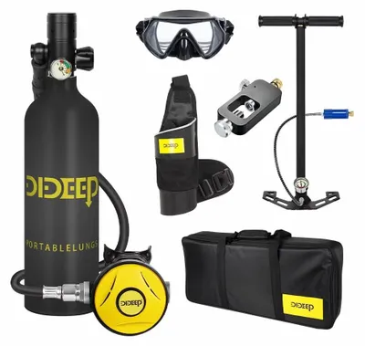 Obrázek produktu pro Mini potápěčská láhev, doba ponoru 15–20 minut, tlak 3000 PSI, černá sada, jedna velikost