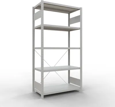 Produktbild von Schulte Fachbodenregal MULTIplus250 Stecksystem | Grundregal | HxBxT 200x100x50cm | 5 Ebenen | Fachlast 250kg | Lichtgrau
