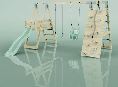 Produktbild von OutdoorToys Klettergerüst Schmetterling aus Holz in Grün Mintgrün