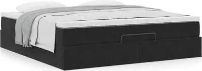 Produktbild von Maison Exclusive - Ottoman-Bett mit Matratze Schwarz 160x200 cm Samt