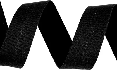 Produktbild von 3m elastisches Baumwoll-Schrägband 20mm vorgefalzt Einfassband Kantenband , Größe:20 mm, Farbe:schwarz