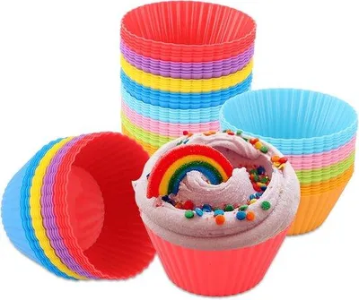 Immagine prodotto di Set di stampi in silicone riutilizzabili Ibenzoa®, 160 pezzi – per muffin, cupcake e mini torte (7/8/9 cm), adatti al forno, resistenti da -40°C a +230°C