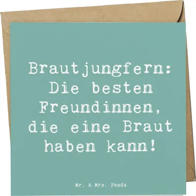 Produktbild von Mr. & Mrs. Panda Grußkarte Spruch Beste Brautjungfern - Meeresbrise - Geschenk, Klappkarte, Geschenke, Heiraten, Hochzeitsreise, Zuneigung, anlasskarte, doppelkarte