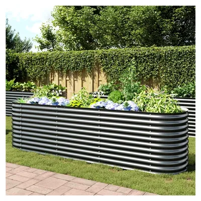 Produktbild von Hochbeet 320x80x81 cm aus verzinktem Stahl in Grau