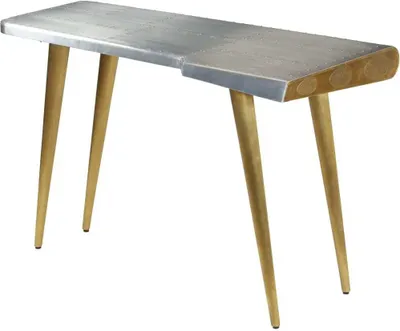 A console table with a vintage airplane style.