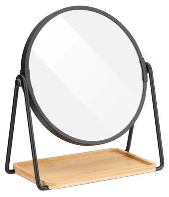 Produktbild von Kosmetikspiegel mit Schmuckablage – doppelseitiger Spiegel mit Vergrößerung – 360°-Standspiegel für Kosmetik und Make-up