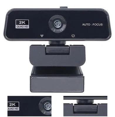 Produktbild von 4K UHD Webcam mit Autofokus, 4K Ultra HD Webcam – USB 3.0, Lichtkorrektur, Mikrofon, 360° schwenkbar – Für Streaming & Konferenzen