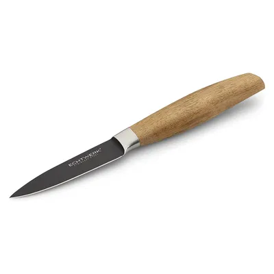 Produktbild von Echtwerk Schälmesser aus hochwertigem Stahl, Obst & Gemüsemesser, Küchenmesser, Spezialstahl, Griff aus Akazienholz, Klingenlänge: 8,8 cm, Black-Edition