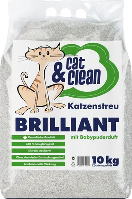 Produktbild von Cat & Clean Katzenstreu Brilliant mit Babypuderduft 10 kg
