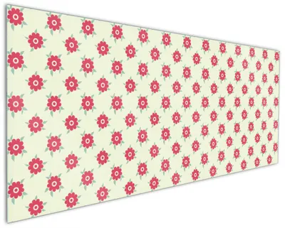 Produktbild von Wallario Küchenrückwand aus Glas, Größe: 125 x 50 cm, Motiv: Muster mit Blüten und Blättern | Spritzschutz | abwischbar | pflegeleicht | in