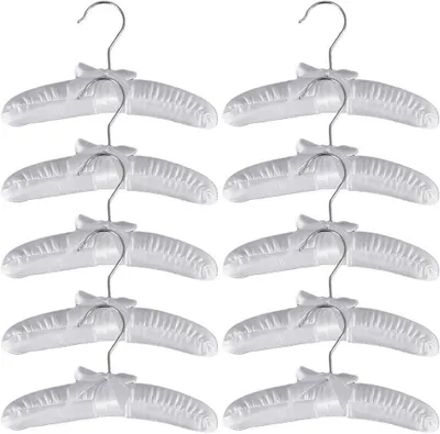 Produktbild von Set mit 10 gepolsterten Satin-Kleiderbügeln (26 cm) für Kinderkleidung, Schwammbügel, Kleiderständer