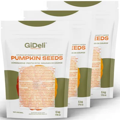 Produktbild von Kürbiskerne 15kg Geröstet Ungesalzen Schalenlos Vegan Snack Protein Zink GiDeli
