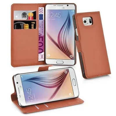 Zdjęcie produktu dla Etui Cadorabo do Samsung Galaxy S6 w kolorze brązowym z magnetycznym zamknięciem na telefon komórkowy